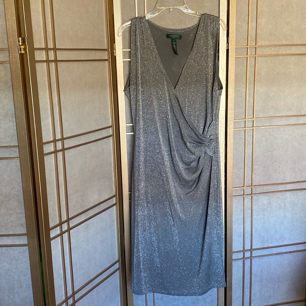 Ralph Lauren shimmery silver Party Dress, XL